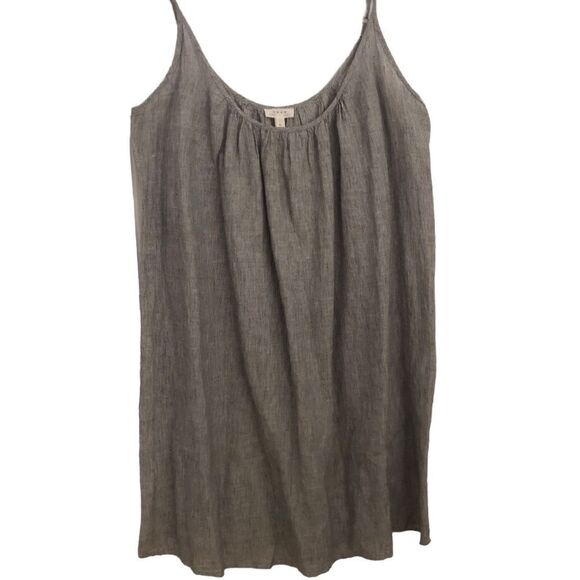 Soft Joie 100% Linen Striped Spaghetti Strap Tunic Top Size Large - Picture 1 of 5